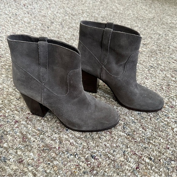 Frye Myra Oiled Suede Booties (Smoke Grey) - Picture 2 of 10